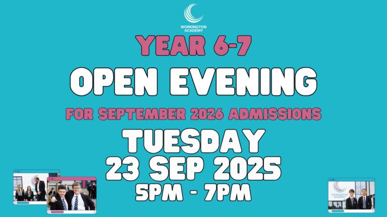 Workington Academy Year 6 Open Evening Invitation
